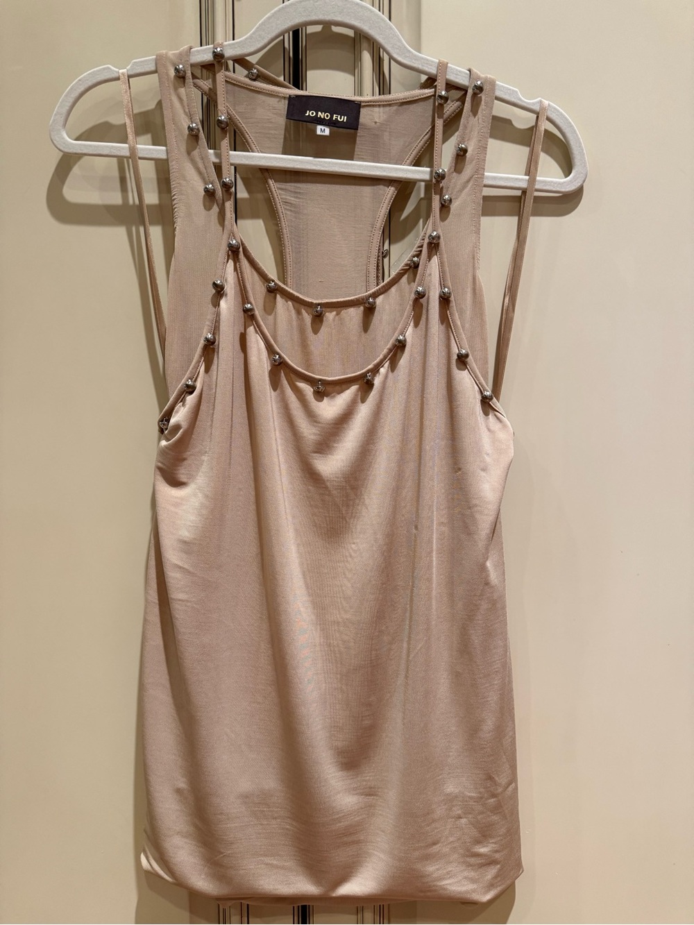 Jo No Fui Beaded Strap Layered Tank Top M